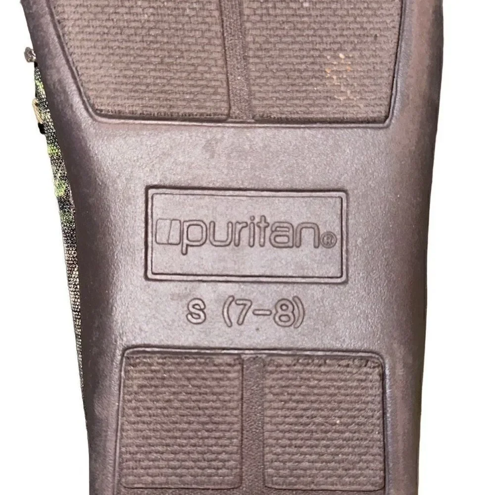 Puritan Ladies Size S (7-8) Green Camo Slip-On Flats Comfort Footwear - Picture 7 of 9